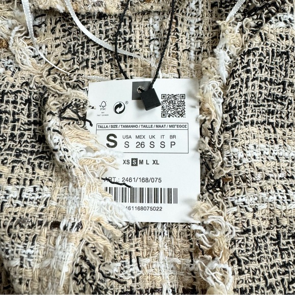 Zara Brown Plaid Dress S Preppy Academia Classic Boho Chic Fringe Pockets NEW - Picture 9 of 13